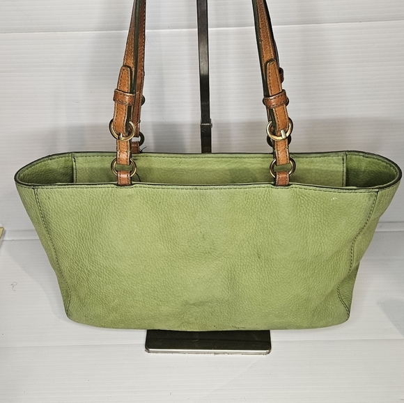 Vintage Coach Chelsea Tote Green Nubuc F10187 Rare - Picture 2 of 14